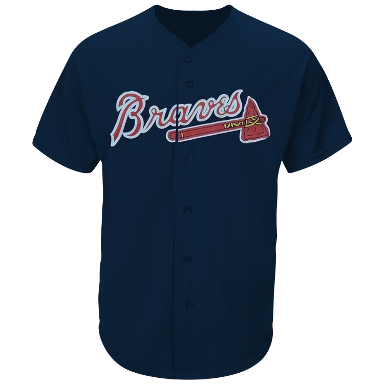 Braves Official MLB Full Button Youth Jersey MAHD684Y